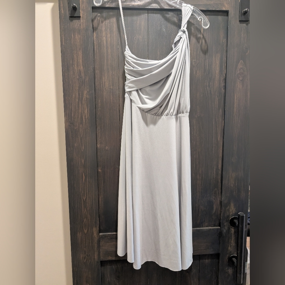 Ann Taylor One-Shoulder Gray Dress
